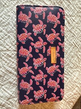 Simply Southern Navy Wallet with Pink Turtle Pattern
